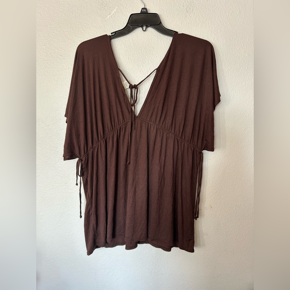 Younique Earth Brown Sleeveless Top/ cover up - Picture 5 of 6